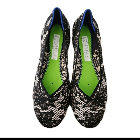 Rothys The Flat Black And White Chantilly Lace Loafer 10 - Picture 2 of 11